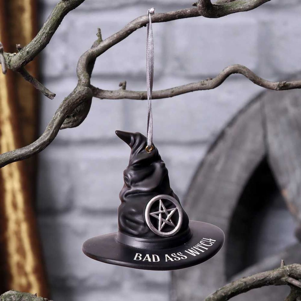Nemesis Now - Bad Ass Witch Hanging Ornament 9cm Boule de Noël - Noir